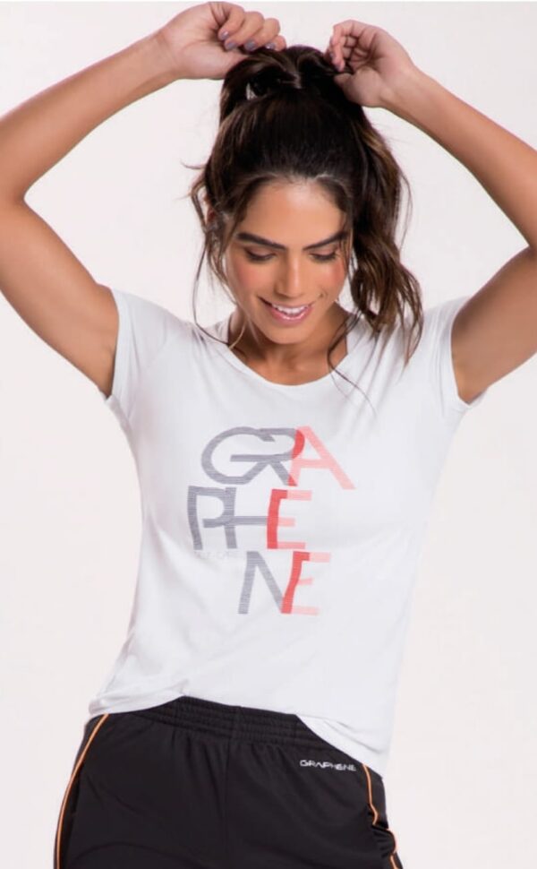 Blusa Manga Curta Com Estampa Graphene
