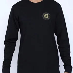 CAMISETA MANGA LONGA RIP CURL STAMPLE PRETO