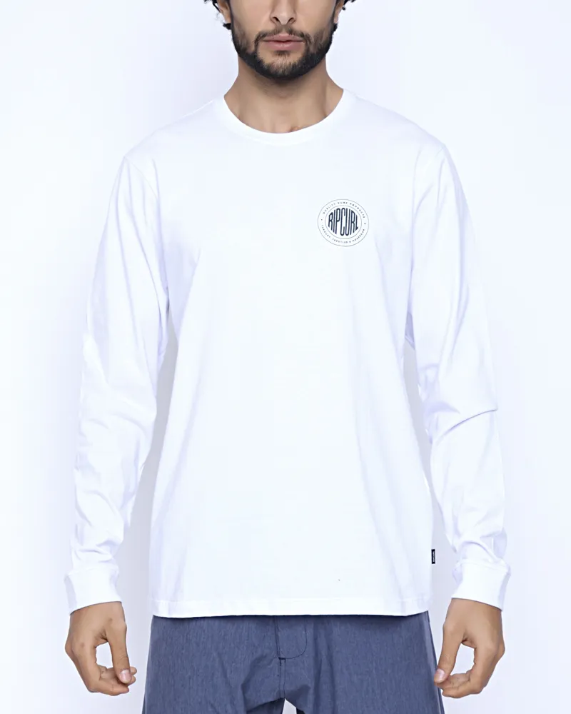Camiseta Rip Curl M/L Branco Stample Tee