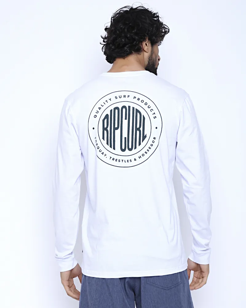Camiseta Rip Curl M/L Branco Stample Tee - Imagem 2