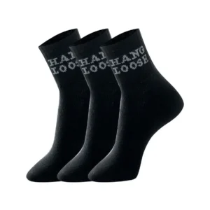 Kit 3 Pares Meia Esportiva Cano Curto Hang Loose Preto
